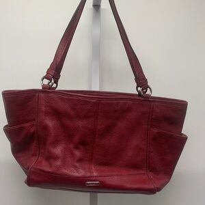Coach Cherry Red Leather Tote purse handbag